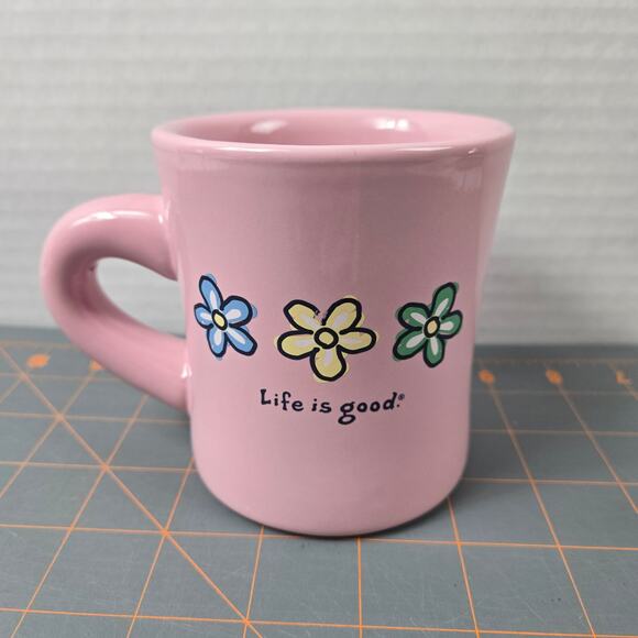 Life Is Good Daisy Pink Mug Do What You Like Like What You Do Sturdy Restaurant - Picture 1 of 9